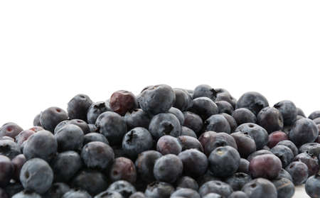 fresh blueberries on white backgroundの写真素材