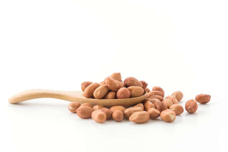 almonds on white backgroundの写真素材