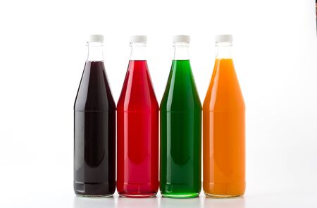 sweet soft drink bottle on white backgroundの写真素材