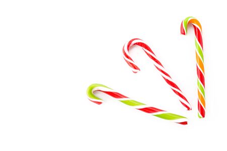 candy cane striped on white backgroundの写真素材