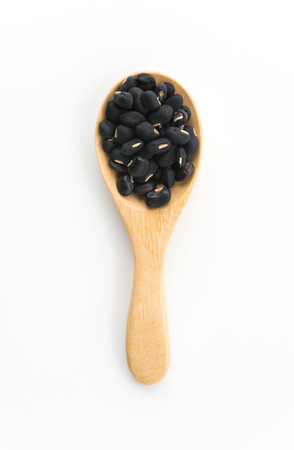 black beans on white backgroundの写真素材