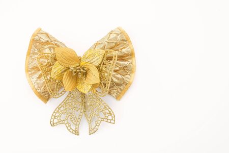 christmas bow on white backgroundの写真素材