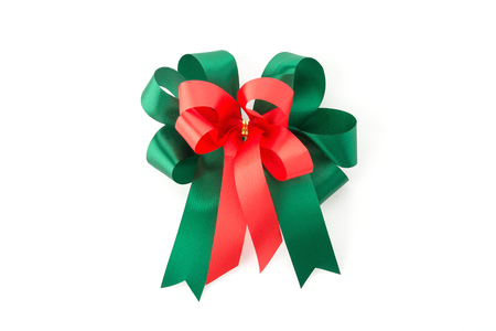 christmas bow on white backgroundの写真素材