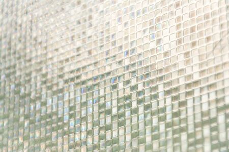 Seamless blue glass tiles texture background,window, kitchen or bathroom concept