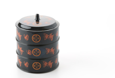 bento box on white backgroundの写真素材