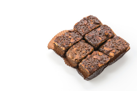 toffy cake on white backgroundの写真素材