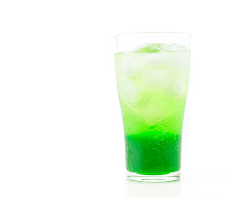 green soda on white backgroundの写真素材