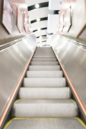 blurred escalator