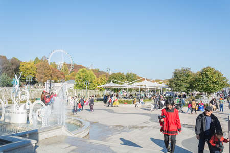 SOUTH KOREA - October 31: The Architecture and unidentified tourists are walking in Everland Resort, Yongin City, South Korea, on October 31, 2015のeditorial素材