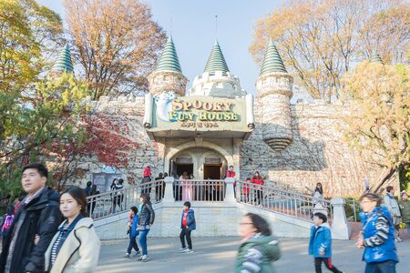 SOUTH KOREA - October 31: The Architecture and unidentified tourists are walking in Everland Resort, Yongin City, South Korea, on October 31, 2015のeditorial素材