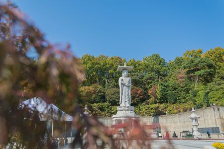 Bongeunsa temple in seoul city at Koreaのeditorial素材