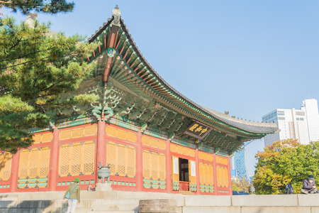 Beautiful Architecture in Deoksugung Palace at Seoul city , Koreaのeditorial素材