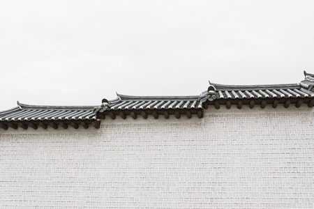 Beautiful and Old Architecture in Gyeongbokgung Palace in Seoul City at Koreaのeditorial素材