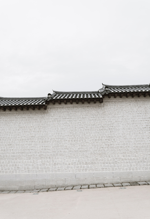 Beautiful and Old Architecture in Gyeongbokgung Palace in Seoul City at Koreaのeditorial素材