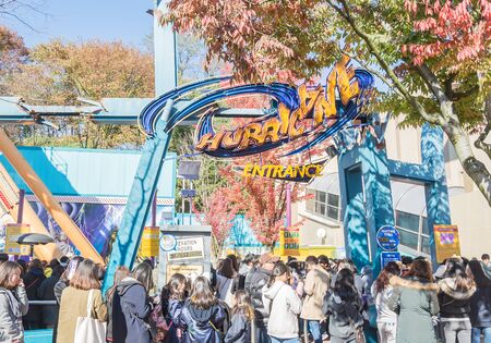 SOUTH KOREA - October 31: The Architecture and unidentified tourists are walking in Everland Resort, Yongin City, South Korea, on October 31, 2015のeditorial素材