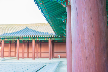 Beautiful and Old Architecture in Changdeokgung Palace in Seoul City at Koreaのeditorial素材