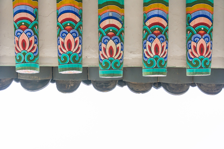 Beautiful and Old Architecture in Gyeongbokgung Palace in Seoul City at Korea