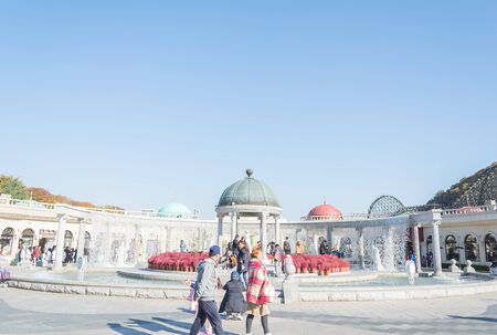 SOUTH KOREA - October 31: The Architecture and unidentified tourists are walking in Everland Resort, Yongin City, South Korea, on October 31, 2015のeditorial素材