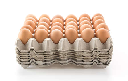hen eggs on white background
