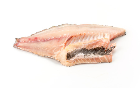 tilapia raw on white background