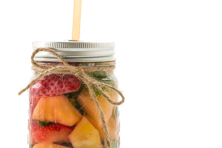 infused water on white backgroundの写真素材