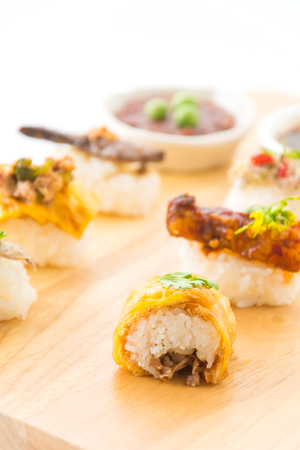 omelet sushi roll  - fusion foodの写真素材