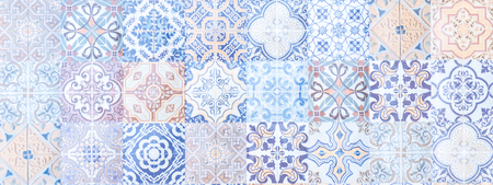 vintage tile texture for backgroundの写真素材