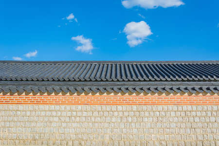 Beautiful Architecture in Gyeongbokgung Palace at Seoul city Koreaのeditorial素材