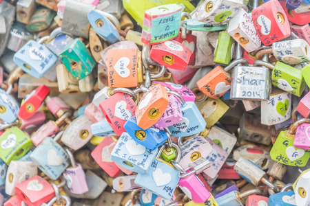 SEOUL, SOUTH KOREA - October 29 : The Love Key Ceremony at N Seoul Tower on October 29 ,2015 in Seoul City, Korea. Located on Namsan Mountain in the center of Seoul City.のeditorial素材