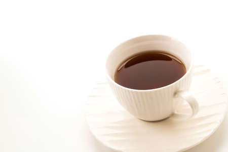 tea cup on white backgroundの写真素材
