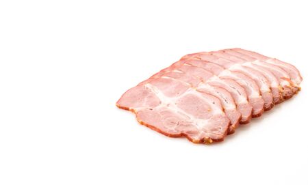 pastrami pork on white backgroundの写真素材