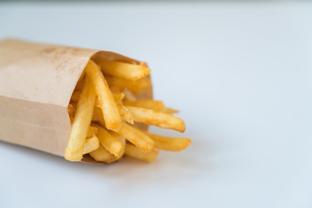 Golden French fries potatoes