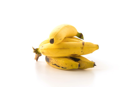fresh bananas on white backgroundの写真素材