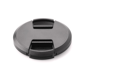 lens cap on white backgroundの写真素材