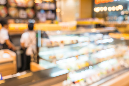 bakery shop or coffee cafe blurred for backgroundの写真素材