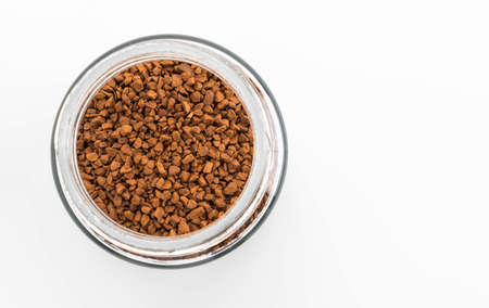 instant coffee  on white backgroundの写真素材