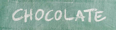 chocolate drawn on the black blackboardの写真素材