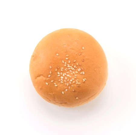 Hamburger bun on white backgroundの写真素材