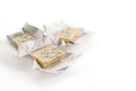 milk chocolate on white background