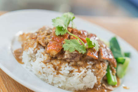 Roasted duck on riceの写真素材