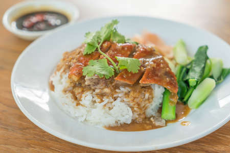 Roasted duck on riceの写真素材