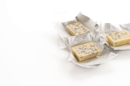 milk chocolate on white background