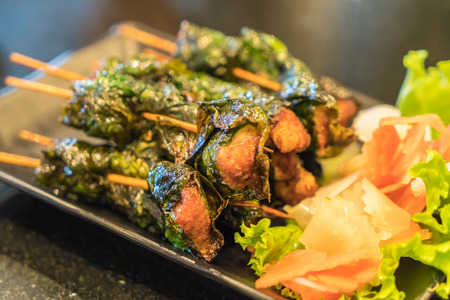 grilled pork steak and vegetablesの写真素材