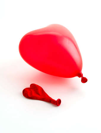 Red balloons on white backgroundの写真素材