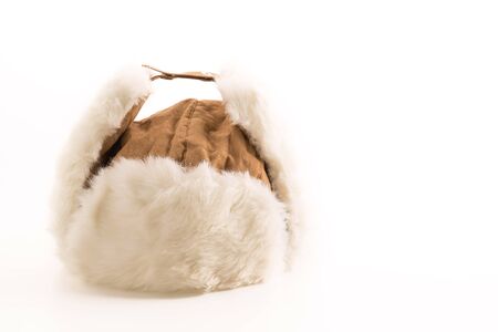 Winter hats on white backgroundの写真素材