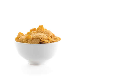 cornflakes on white background