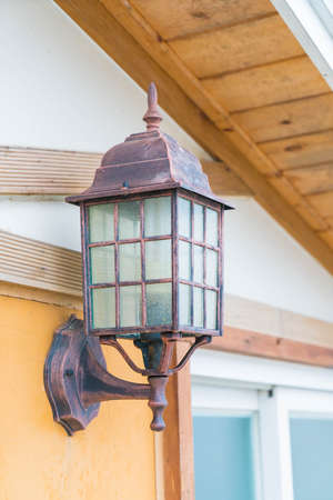lamp on wallの写真素材