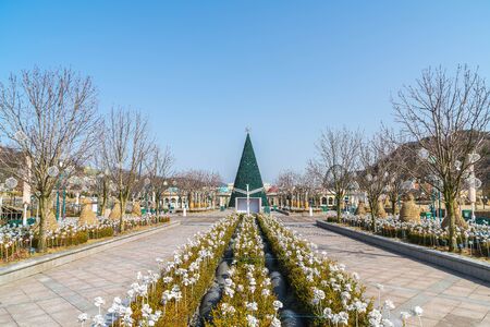 SOUTH KOREA - March 6: The Architecture and unidentified tourists are walking in Everland Resort, Yongin City, South Korea, on March 6, 2016のeditorial素材