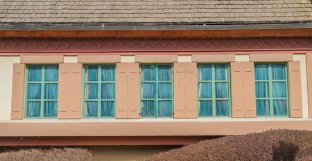 curtain windows ,surface of cargo,warehouse in old industrial zone