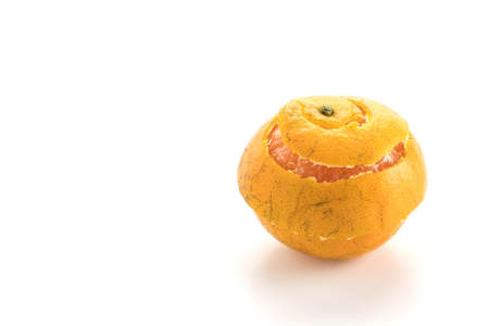 fresh orange on white backgroundの写真素材